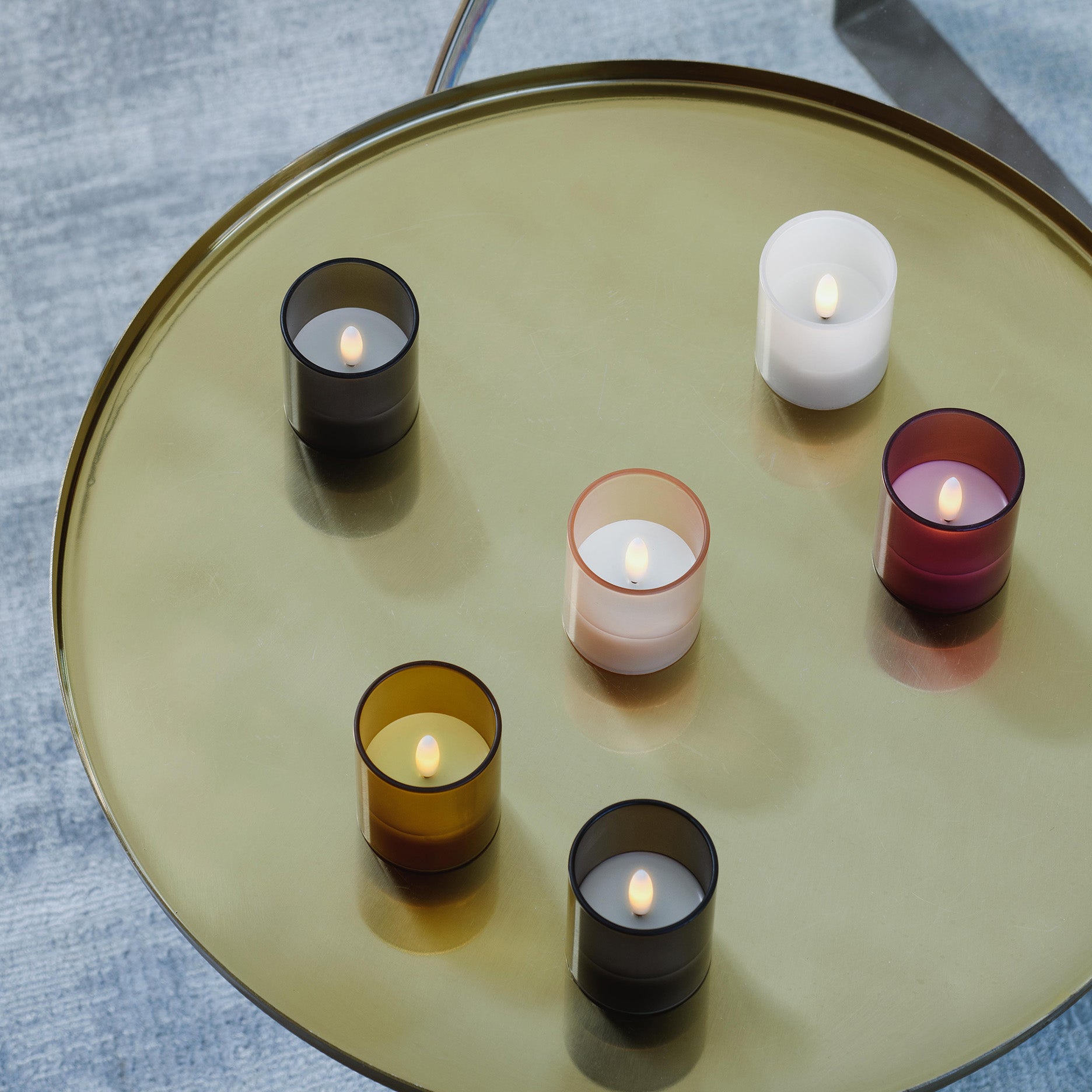 LED Glas-Kerze Hurricane 2 Stk 4,7 x 5,7 cm vanilla