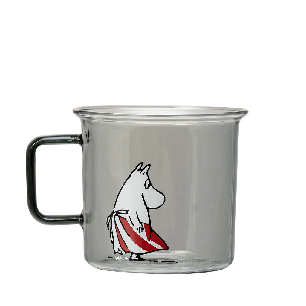 Glasbecher Muminmama Grau