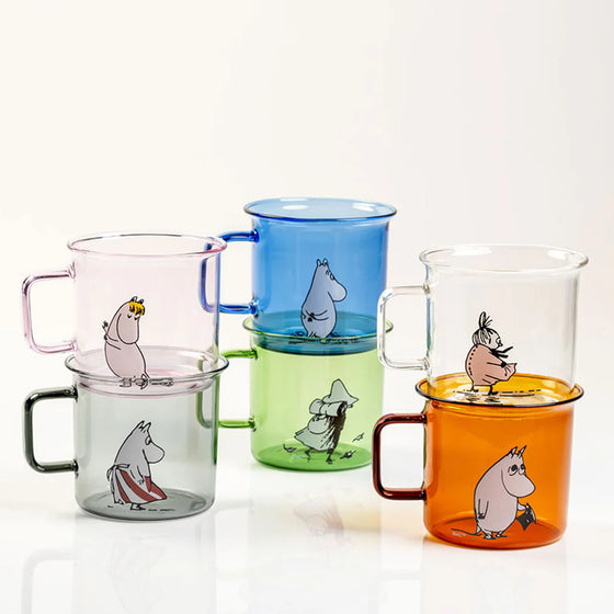 Glasbecher Muminmama Grau