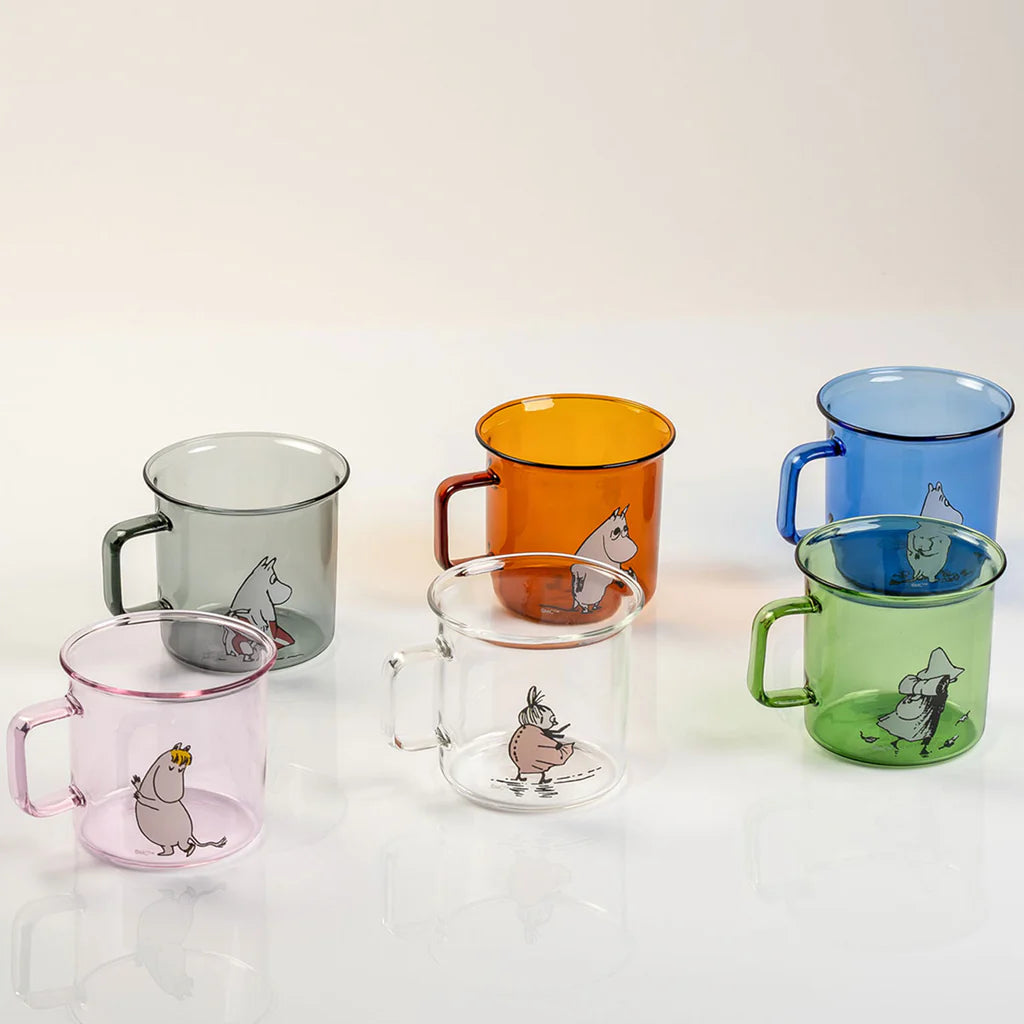 Glasbecher Muminmama Grau