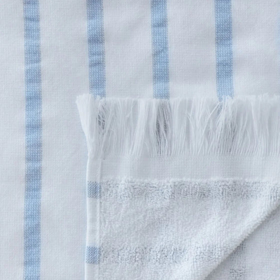 Hammam-Handtuch 80×180 cm – Staubblau gestreift