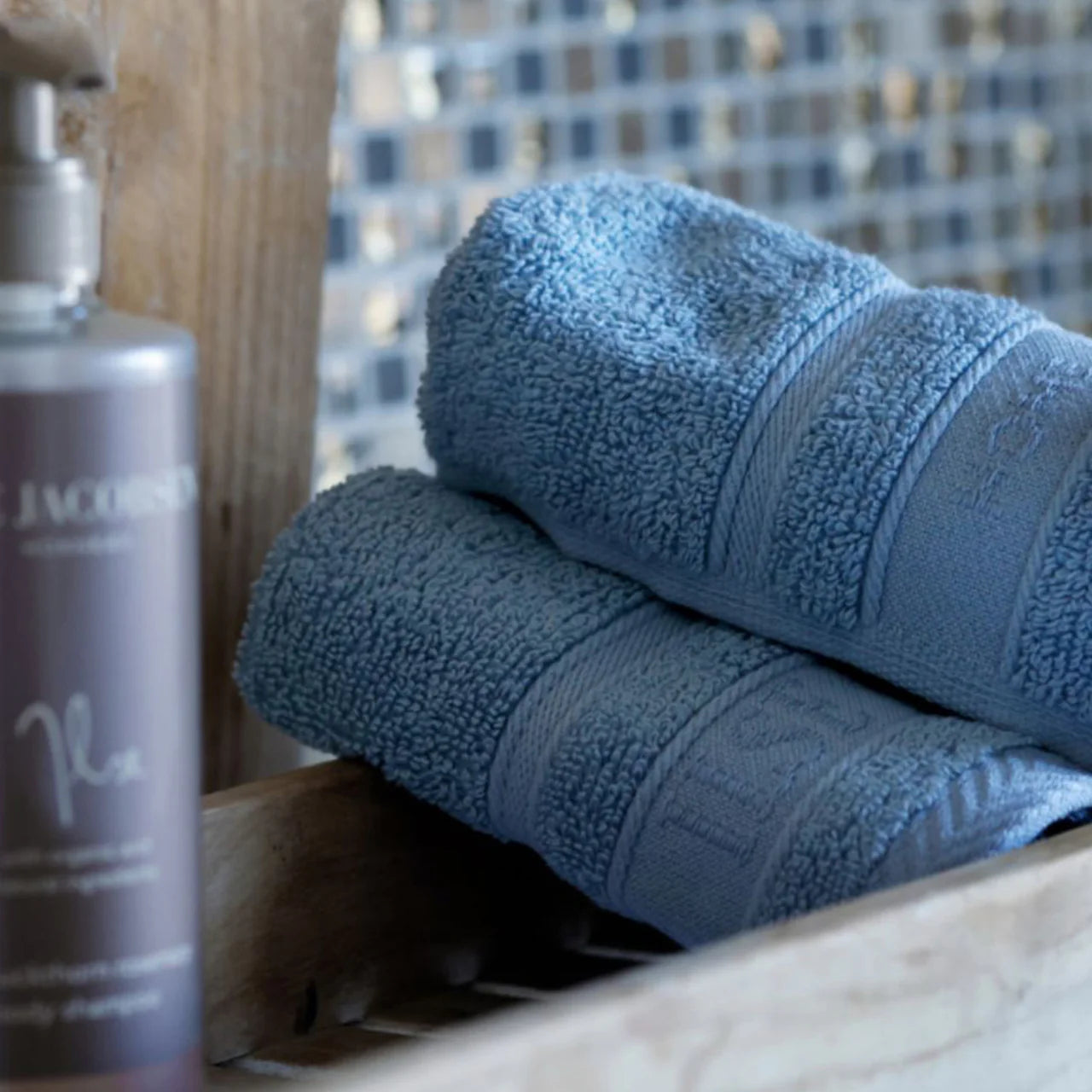 Waschlappen 4 Stück 30×30 cm – Staubblau