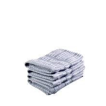  Waschlappen 4 Stück 30×30 cm – Staubblau gestreift