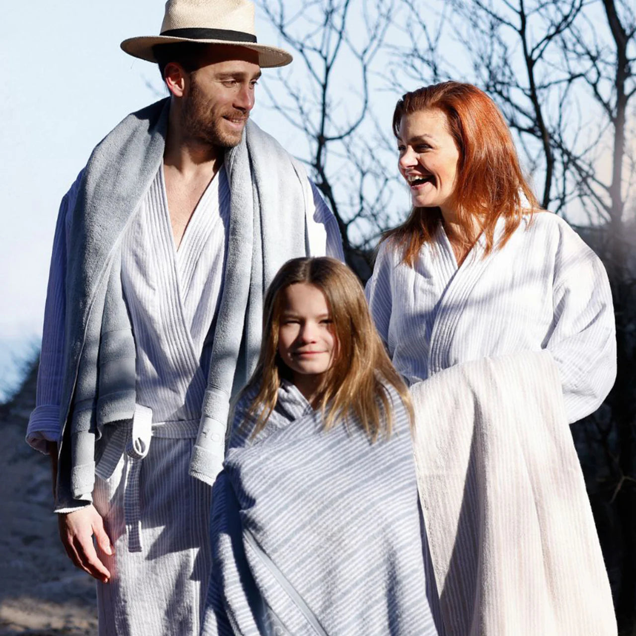 Handtuch 70×140 cm – Sand/Beige gestreift