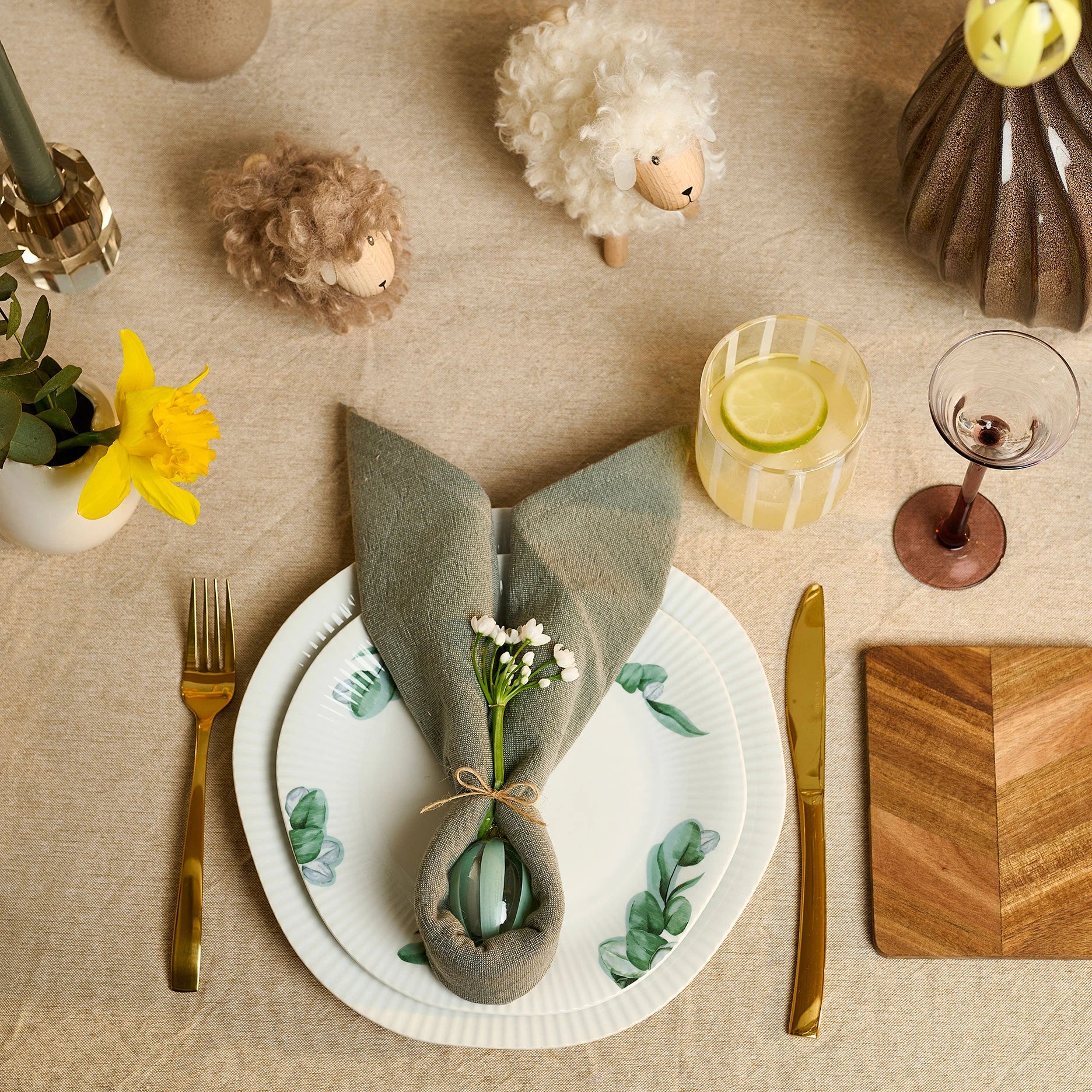 Stripe Osterei 2 Stk Hellblau