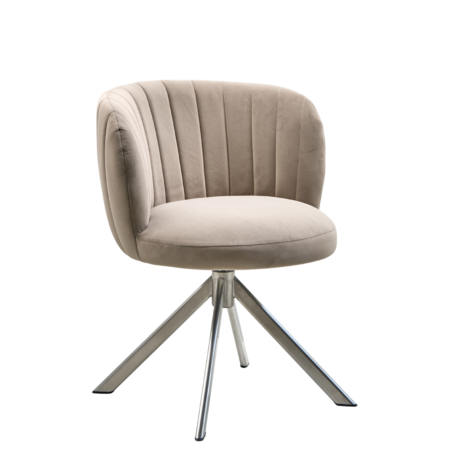Shelly II Esszimmerstuhl - Velours mit Drehgestell (Edelstahl)