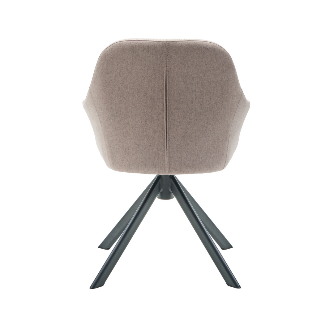 New Age Esszimmerstuhl Stoff / schwarzes Drehgestell