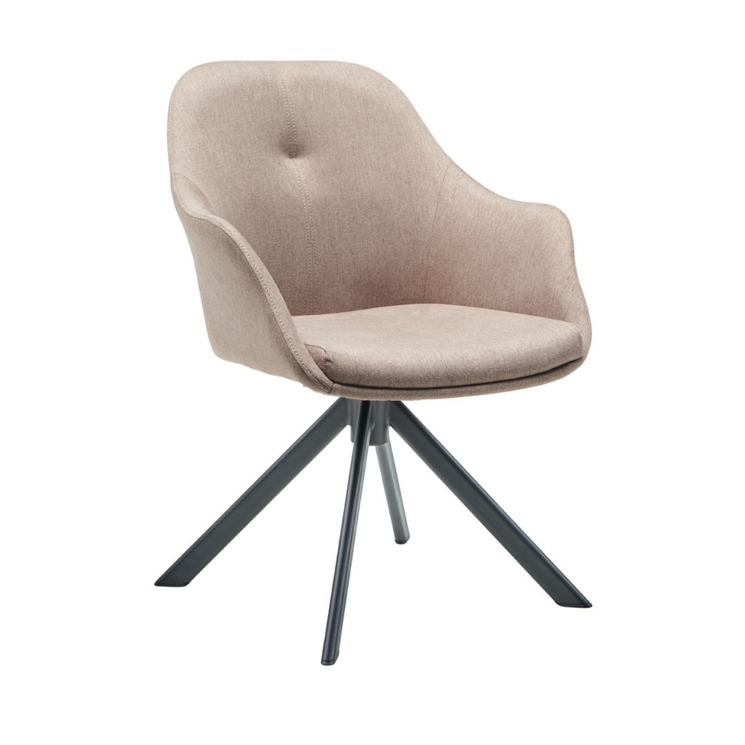 New Age Esszimmerstuhl Stoff / Edelstahl Drehgestell