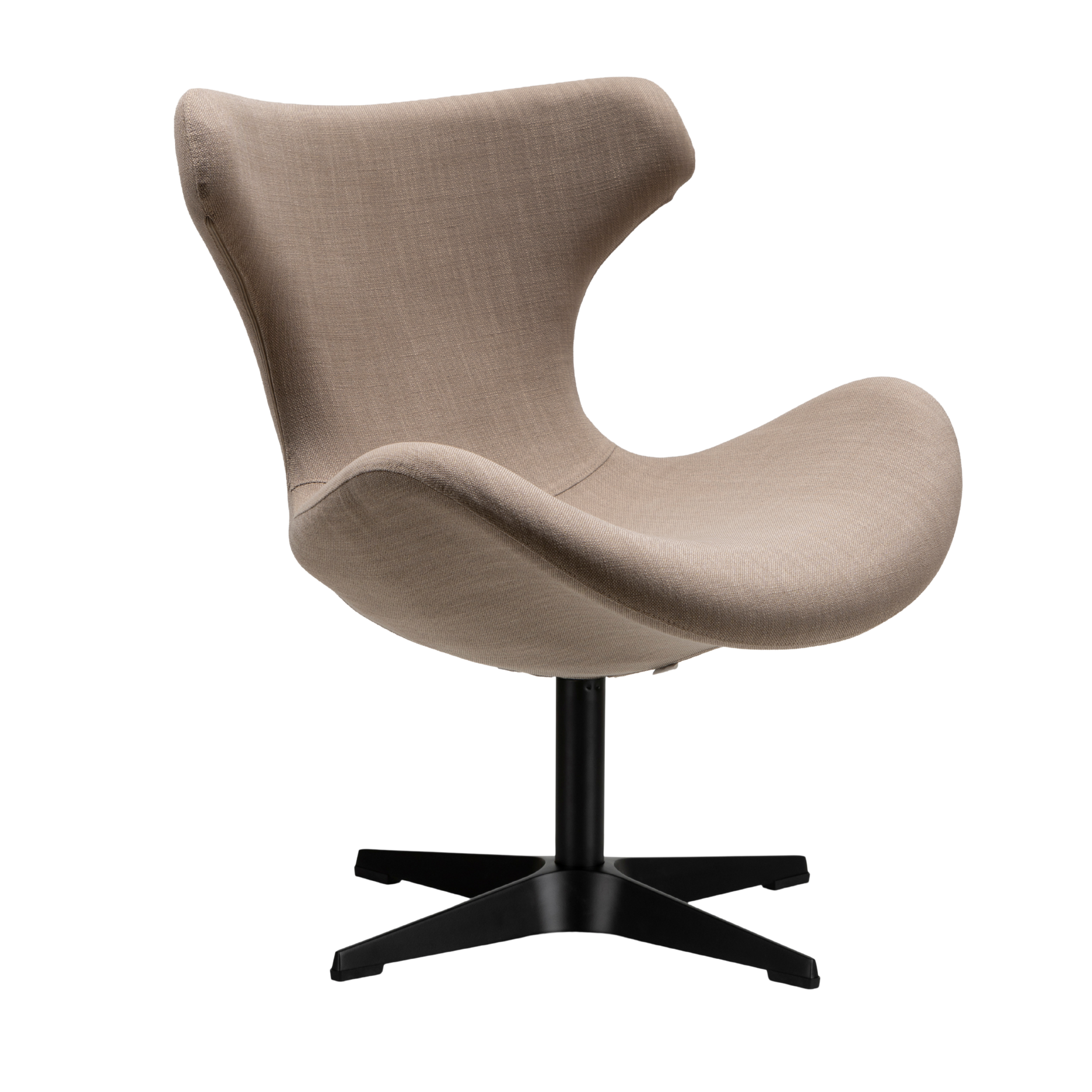 Kato Lounge-Sessel al, Stoff - schwarzem Drehfuß