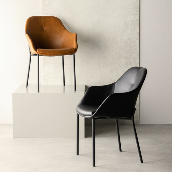 New Age Stuhl Schwarz Leder